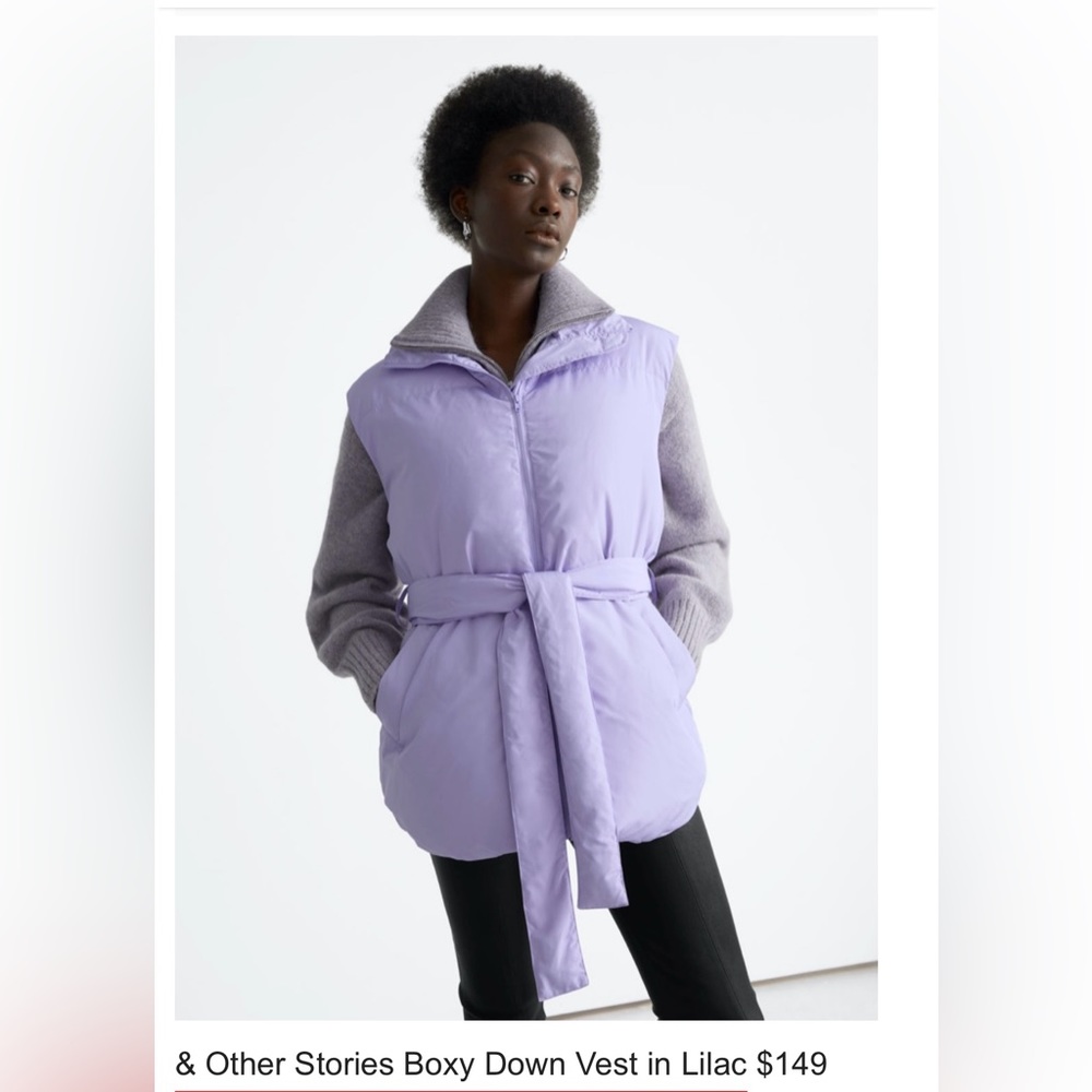 & Other Stories Oversized Belted Vest in lilac Size S